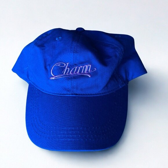Other - Clairo VIP Exclusive Charm Tour Blue Dad Hat With Purple Charm Logo Embroidered
